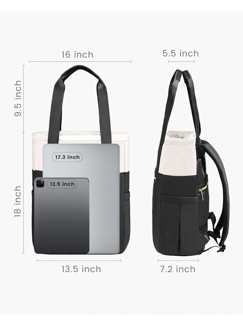 LOVEVOOK Laptop Backpack for Women, 17.3’’ Laptop Bag for Women Tote Bag Convert